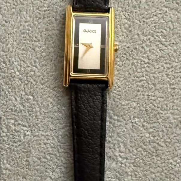 Gucci Gold Watch With Black Strap